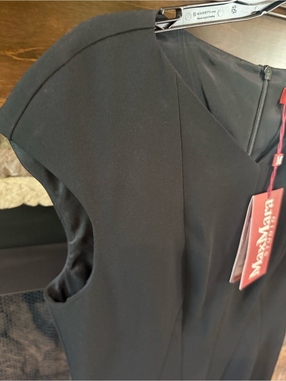 MaxMara Black Cap-Sleeve Midi Sheath Dress - Picture 11 of 11